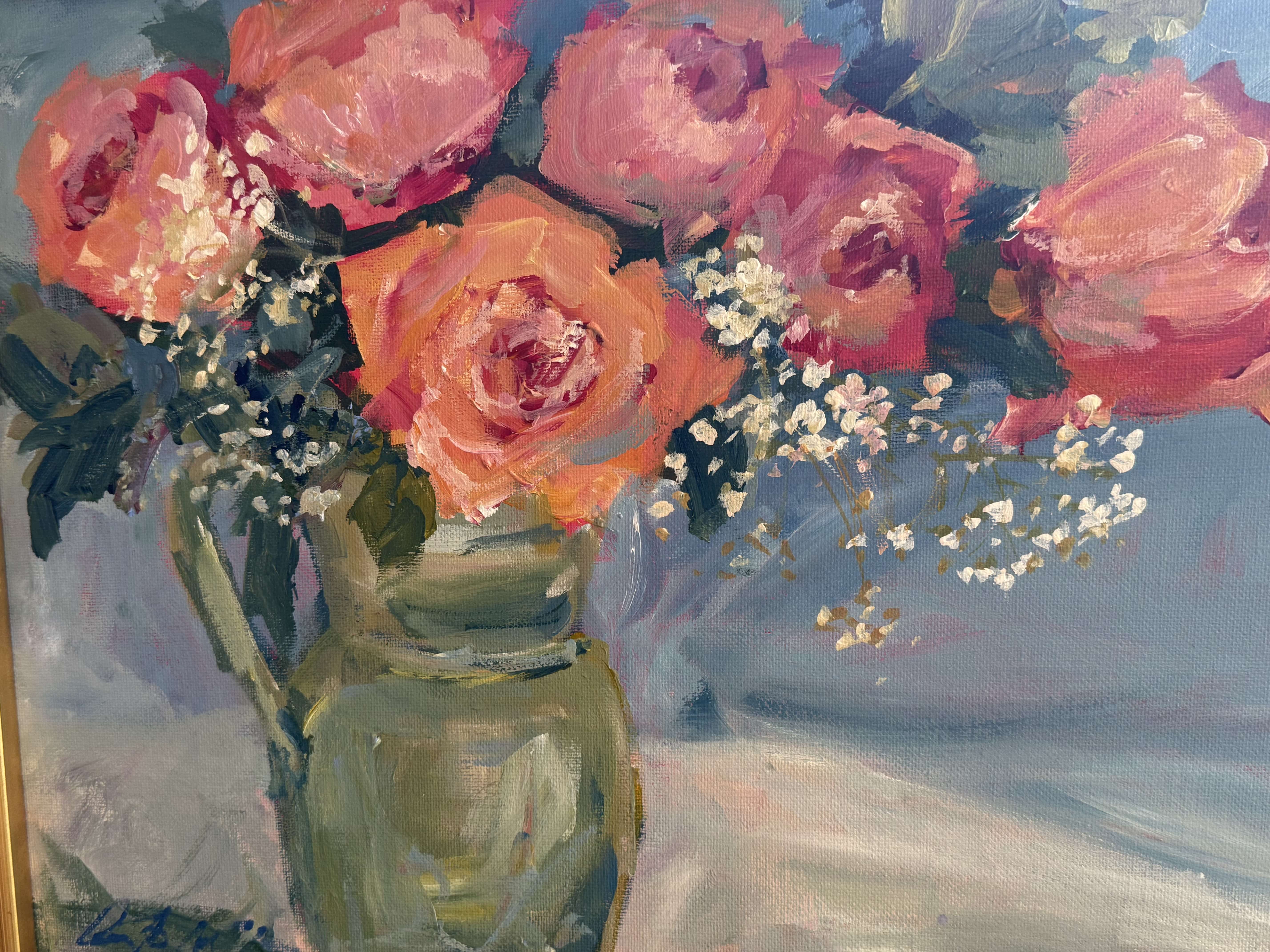 Roses with vase
